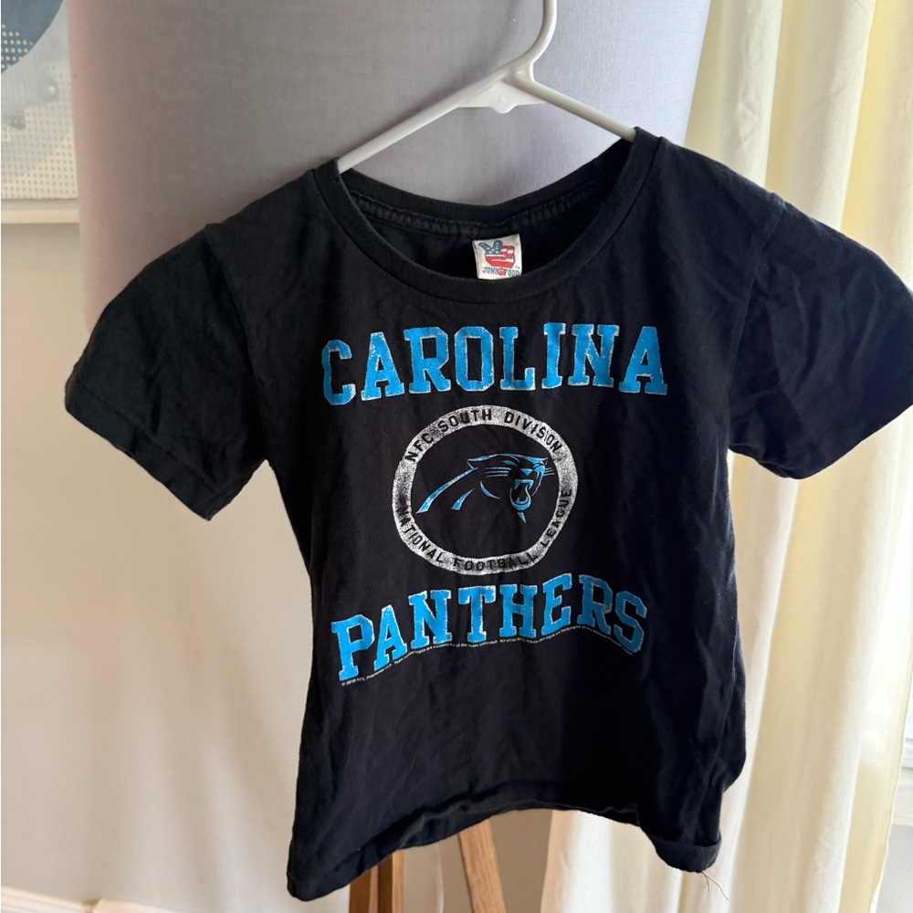 Junk Food Kids Carolina Panthers T shirt size 7